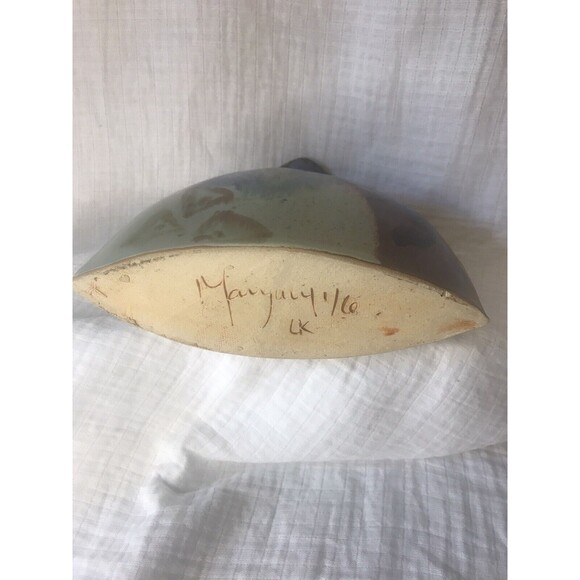 Magnum 7” Pottery Flounder Vase, Unique Abstract. Signed And Dated By The Artist - Picture 3 of 4
